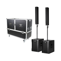 RCF EVOX 12 Package - (2) Active Portable 2-Way Array PA Systems with ATA Style Flight:Road Case