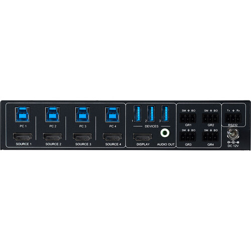BZB Gear 4Port Conference Room HDMI USB3.0 4K HDR 60Hz KVM Presentation Switcher GTR Direct