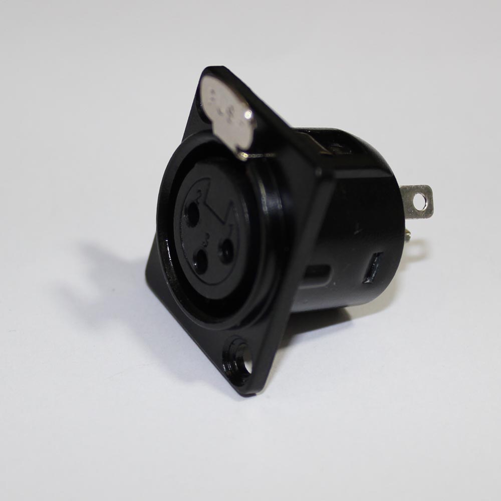 Panel Mount XLR3 PIN Female Black GTR Direct