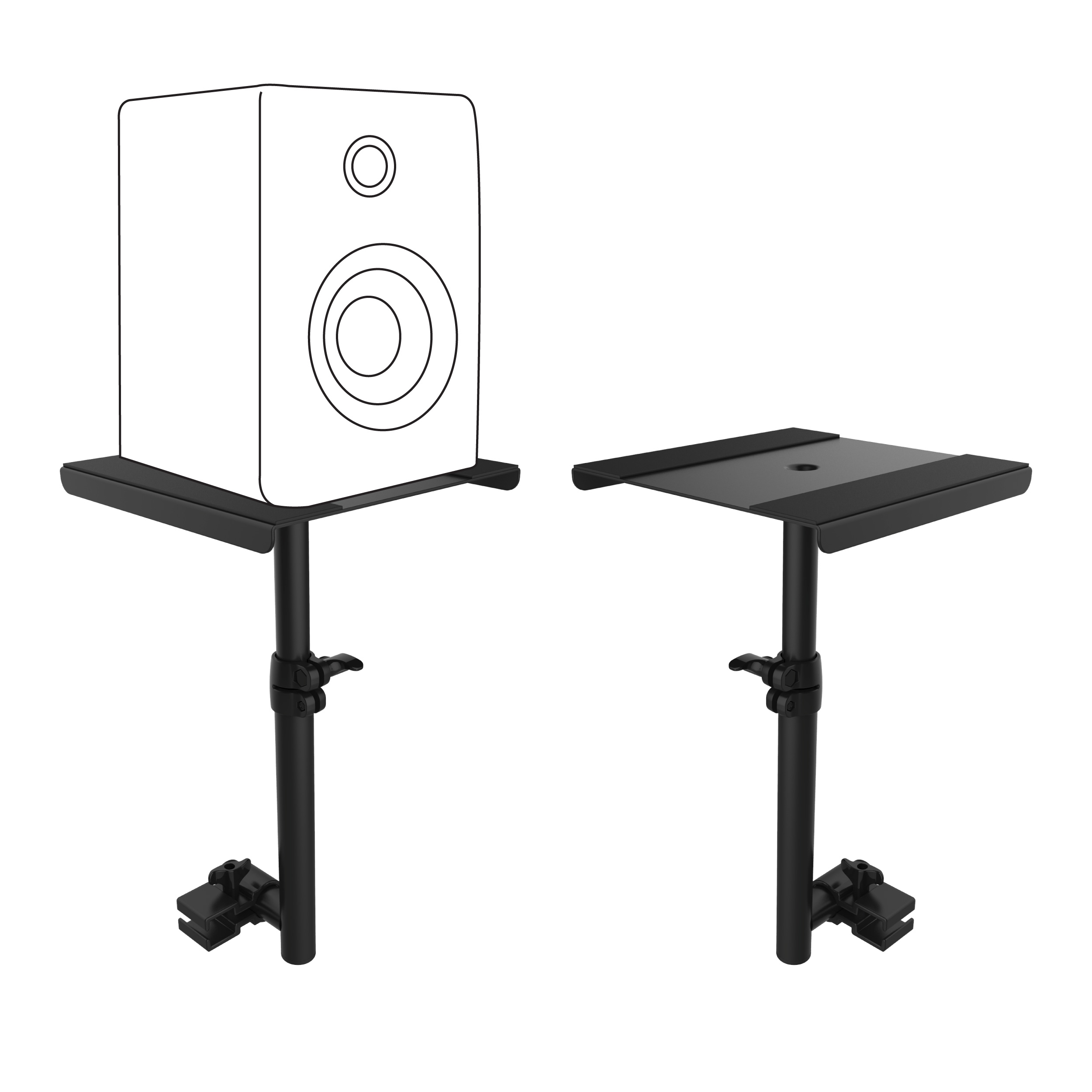 Universal Studio Monitor Speaker Tray and Lighting Stand for DJ Facade