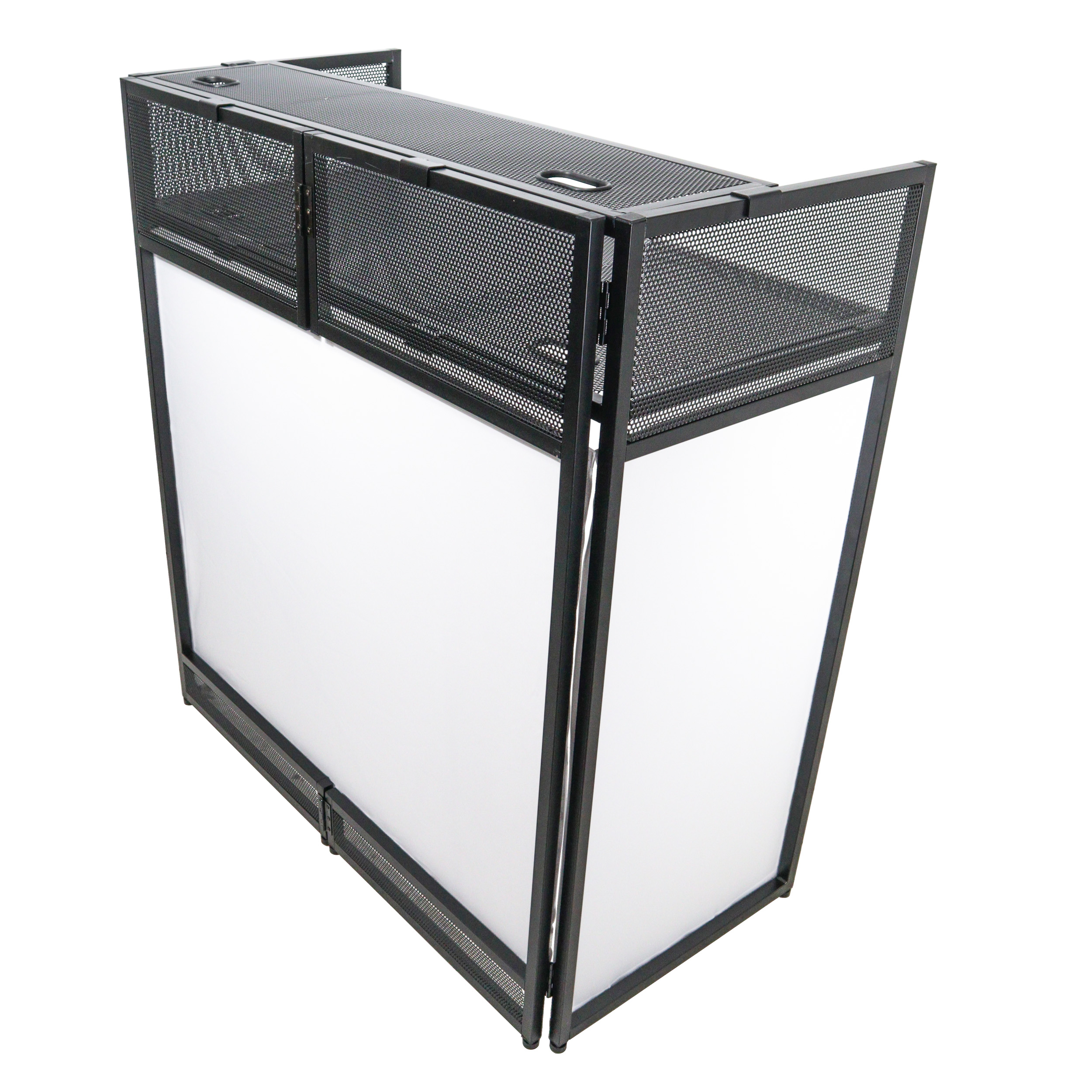 VISTA DJ Booth Facade Table Station with White / Black Scrim kit and ...