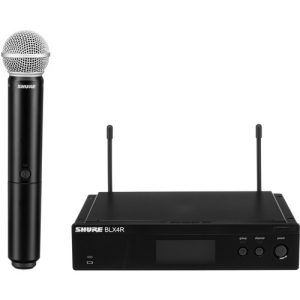 Front view of the Shure BLX24R/SM58-H10 Wireless Handheld