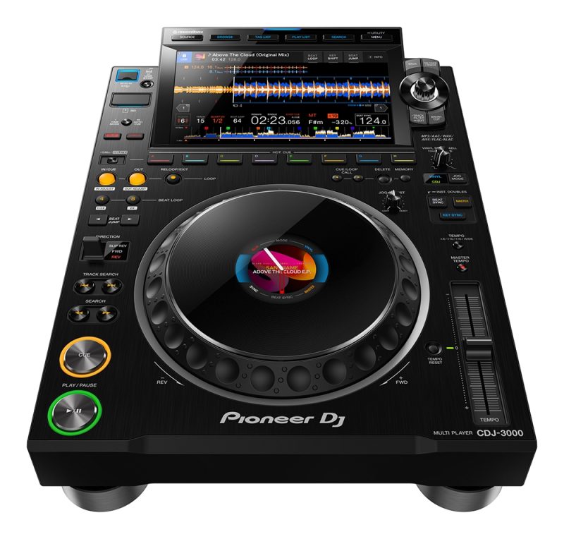 Front vie of the Pioneer DJ CDJ-3000 Advanced