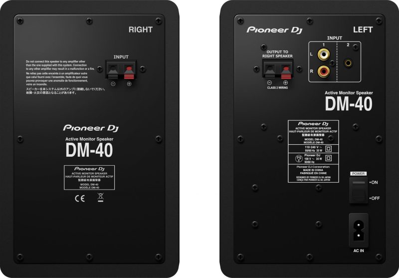 Connections of the Pioneer DJ DM-40