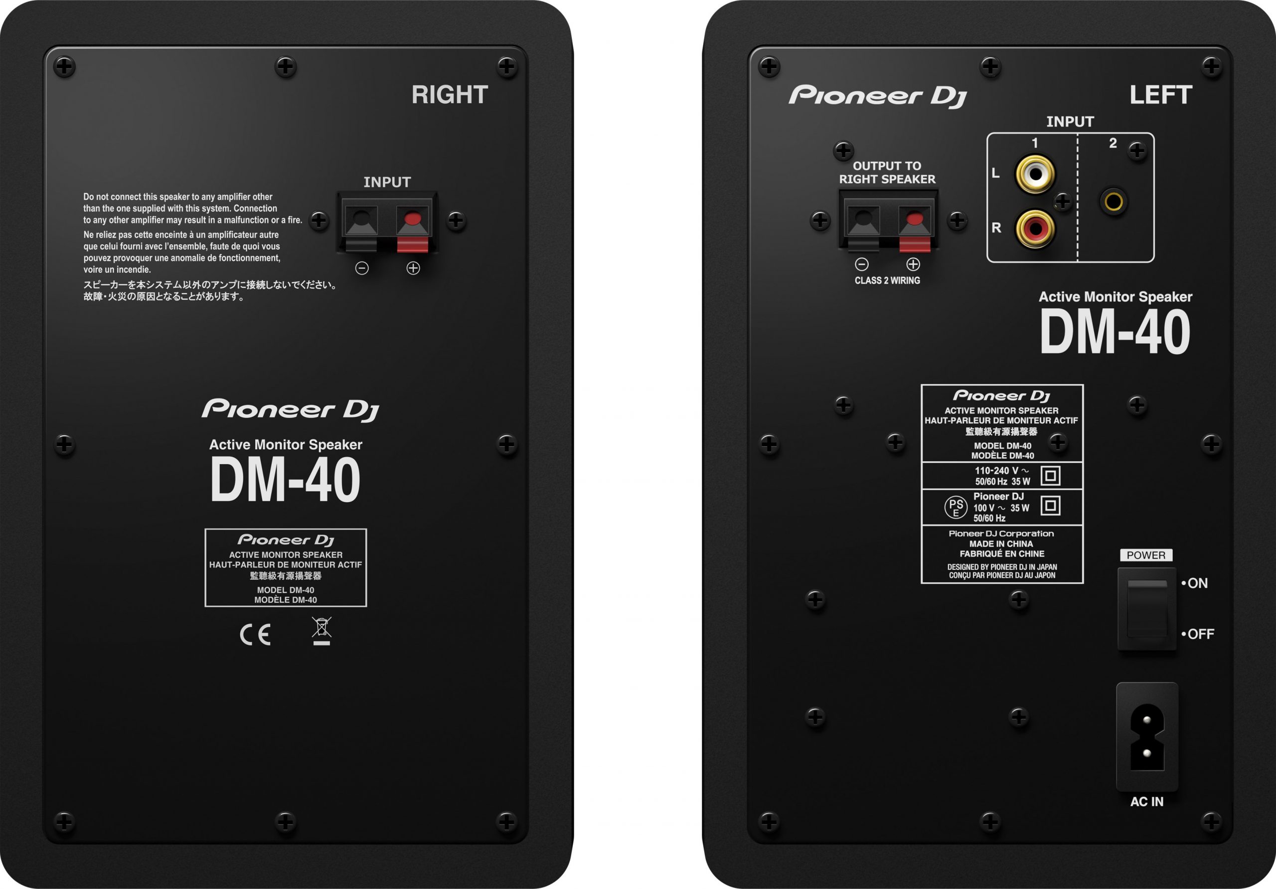 Pioneer DJ DM-40 4in Active Desktop Monitors (Pair) - Black