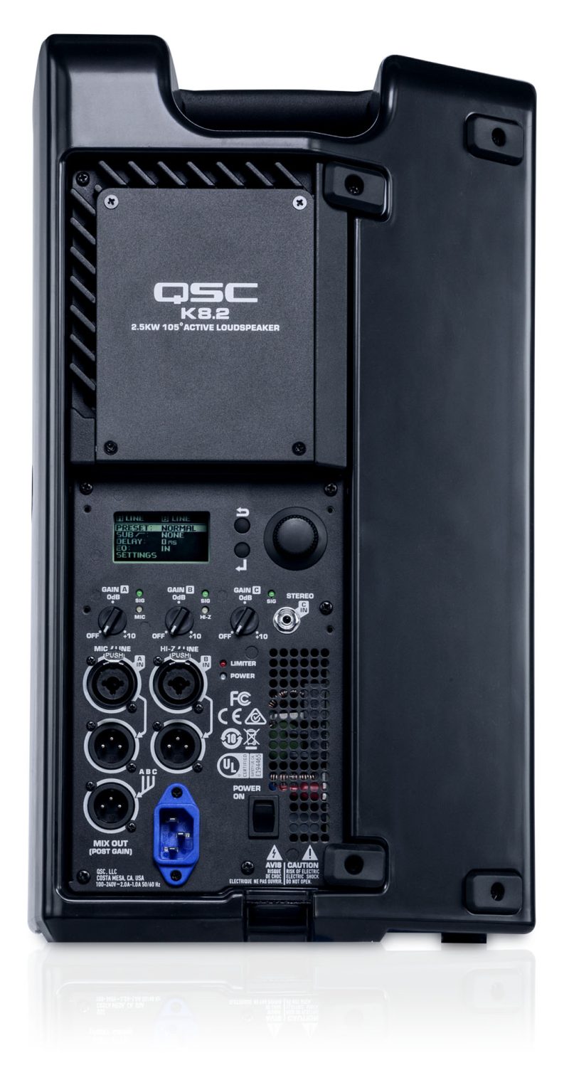 Connections of the QSC K8.2 Active Inch Loudspeaker