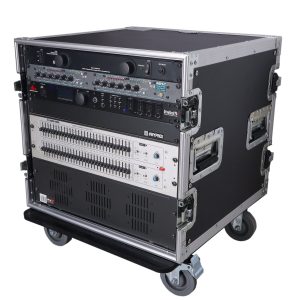 10U 10U Space Rack Mount Flight Case 19 Inch Depth W-Casters