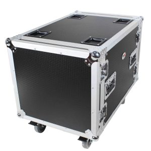 10U Space Rack Mount Flight Case 24 Inch Depth W-Casters