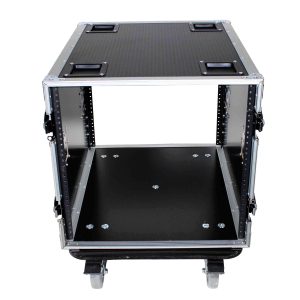 10U Space Rack Mount Flight Case 24 Inch Depth W-Casters - Image 4
