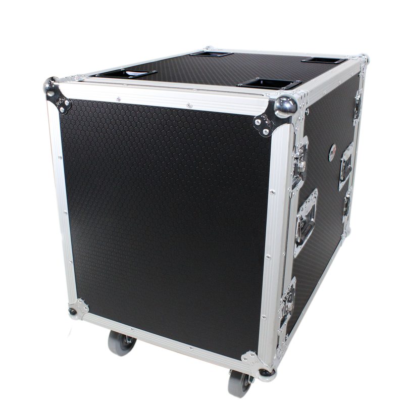 12U Space Amp Rack Mount ATA Flight Case 24 Inch Depth W-Casters