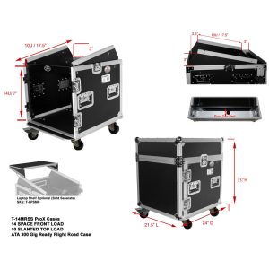 14U Rack x 10U Top Mixer DJ Combo Flight Case - Image 3