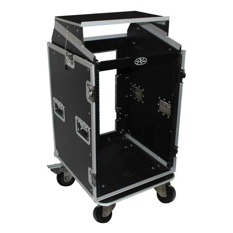 16U Rack x 10U Top Mixer DJ Combo Flight Case w/Laptop Shelf - Image 3