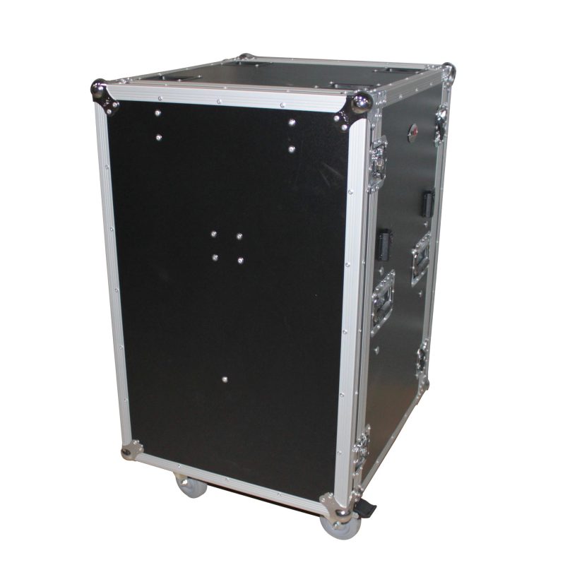 18U Vertical Shockproof Rack Case 20 In Deep W-Side Tables and Casters - Image 5