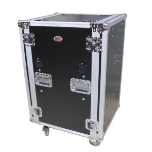 16U Vertical Shockproof Amp Rack Case W-Side Tables 19 In Depth W-Casters - Image 6