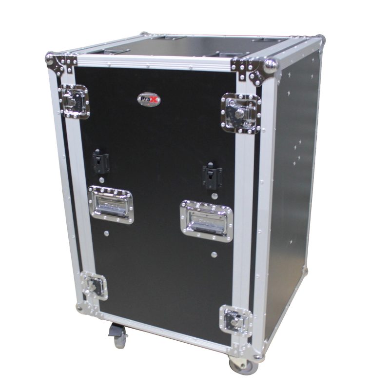 18U Vertical Shockproof Rack Case 20 In Deep W-Side Tables and Casters - Image 6