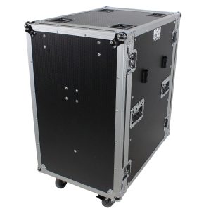 18U Space Amp Rack Mount ATA Flight Case 24 Inch Depth W-Casters