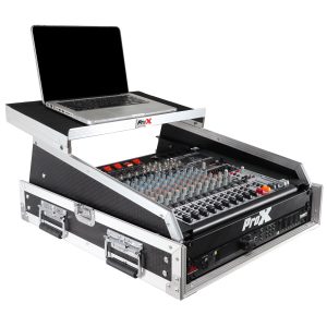 13U Top Mixer-DJ 2U Rack Combo Flight Case W-Laptop Shelf - Image 5