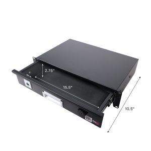 2U Rack Space 12" Depth Rack Mount Drawer for Audio| DJ| and IT Server rack cases. - Image 9