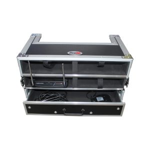 Wireless Microphone Case for 4 Units & Handheld Storage Plus 1 (2U) Drawer - Image 2