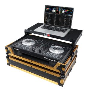 ProX ATA Flight Case For Pioneer DDJ-SB3 DDJ-FLX4 DDJ-400 DJ Controller with Laptop Shelf and LED - Gold Black - Image 6