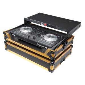ProX ATA Flight Case For Pioneer DDJ-SB3 DDJ-FLX4 DDJ-400 DJ Controller with Laptop Shelf and LED - Gold Black - Image 7