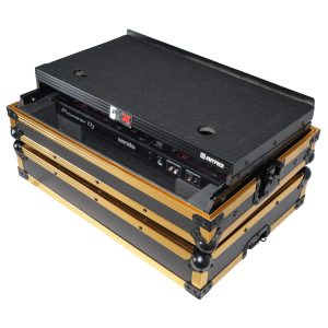 ProX ATA Flight Case For Pioneer DDJ-SB3 DDJ-FLX4 DDJ-400 DJ Controller with Laptop Shelf and LED - Gold Black - Image 9