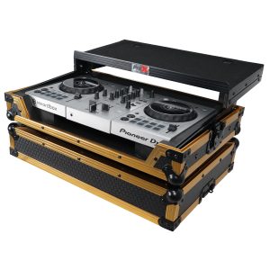 ProX ATA Flight Case For Pioneer DDJ-SB3 DDJ-FLX4 DDJ-400 DJ Controller with Laptop Shelf and LED - Gold Black - Image 3