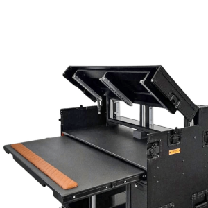 Mobile AV Broadcasting Streaming Recording Studio Workstation Case with 2x 4U Top 2x 12U Bottom - Black - Image 4
