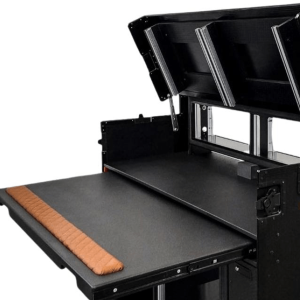 Mobile AV Broadcasting Streaming Recording Studio Workstation Case with 2x 4U Top 2x 12U Bottom - Black - Image 6