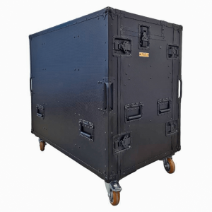 Mobile AV Broadcasting Streaming Recording Studio Workstation Case with 2x 4U Top 2x 12U Bottom - Black - Image 11