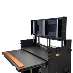 Mobile AV Broadcasting Streaming Recording Studio Workstation Case with 2x 4U Top 2x 12U Bottom - Black - Image 5