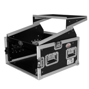 6U Rack x 10U Top Mixer DJ Combo Flight Case w Laptop Shelf - Image 2