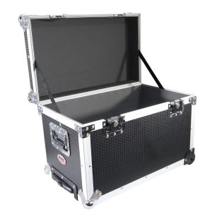 Rolling Utility 100 LP Vinyl Records Case W/ Retractable Handle and Low-Profile Recessed Wheels 17" x 24.5" x 15" - Image 2