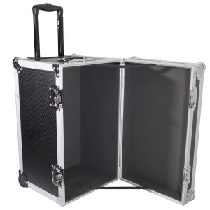 Rolling Utility 100 LP Vinyl Records Case W/ Retractable Handle and Low-Profile Recessed Wheels 17" x 24.5" x 15" - Image 4