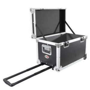 Rolling Utility 100 LP Vinyl Records Case W/ Retractable Handle and Low-Profile Recessed Wheels 17" x 24.5" x 15" - Image 5