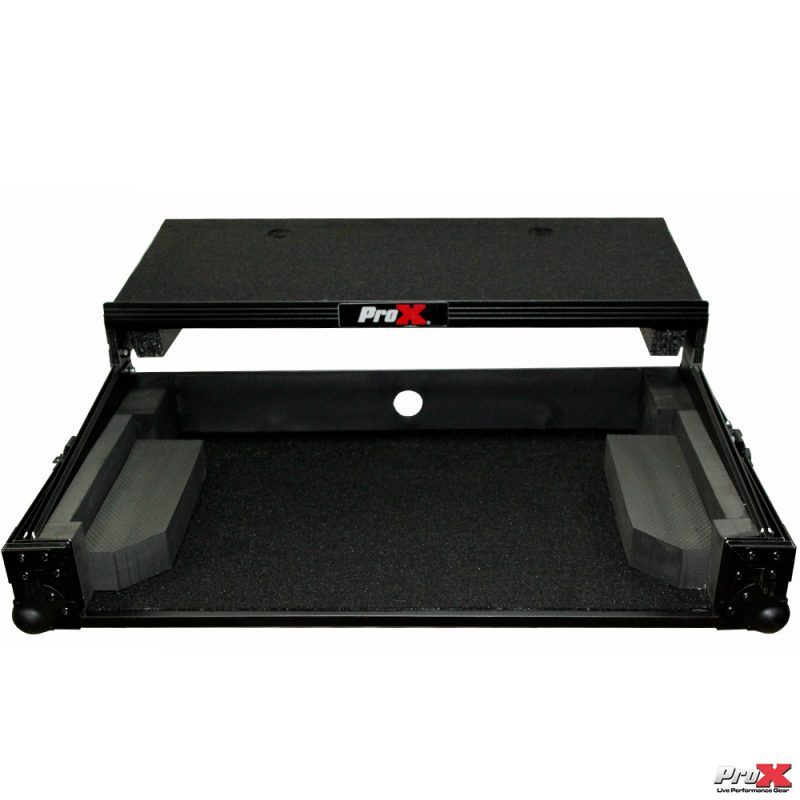 Flight Case for Numark MixTrack 3 Pro 3 and Platinum Digital Controller W-Laptop Shelf | Black on Black - Image 3