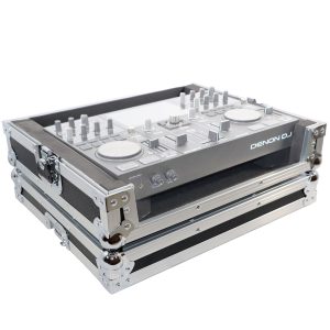 ATA Style Flight Travel Case for Denon DJ Prime Go Digital Controller - Silver On Black