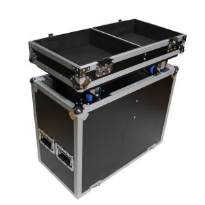Flight Case for Two RCF ST 15-SMA Stage Monitors W-4 Inch Casters - Image 4