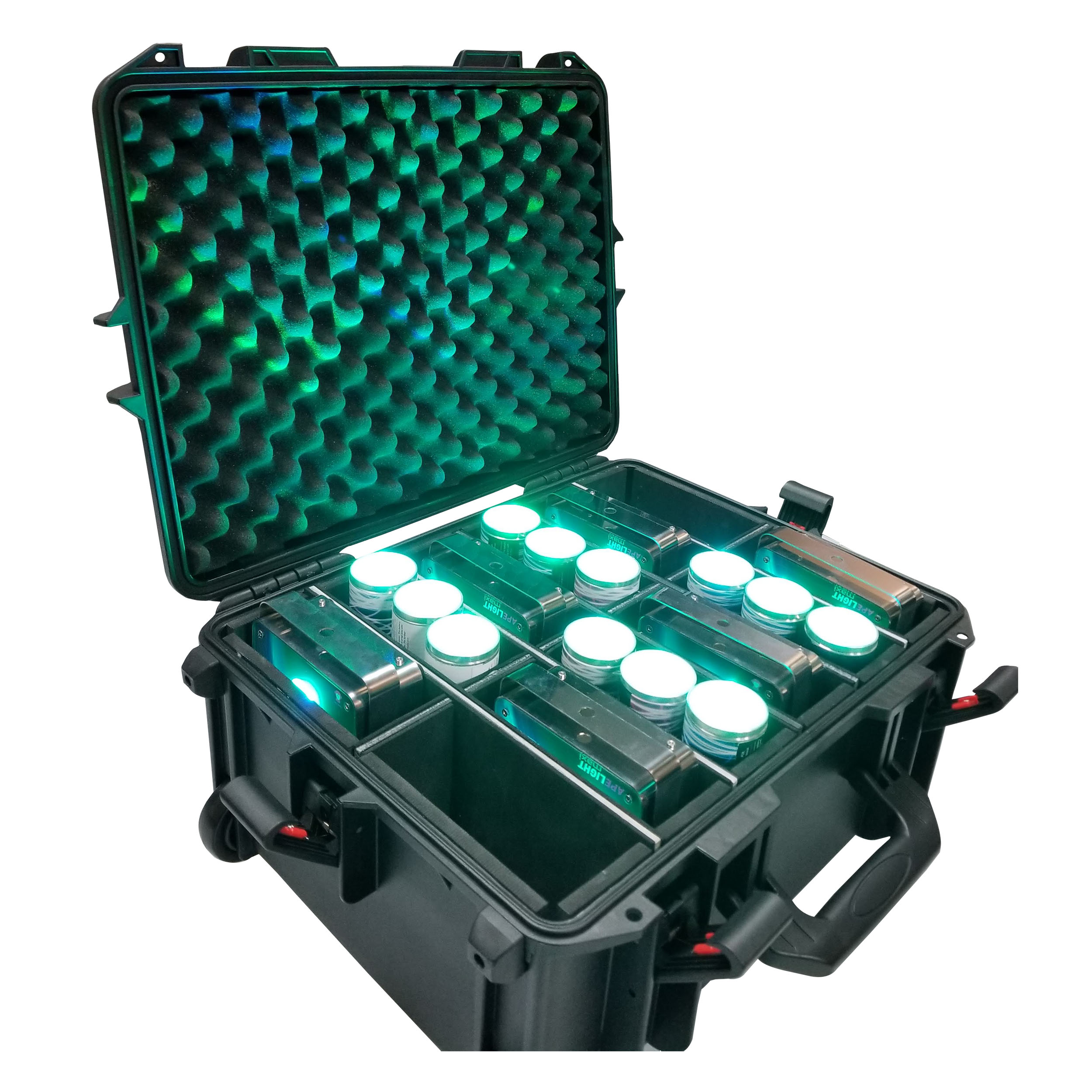 UltronX Watertight Case for 12 ApeLabs MAXI Lights W-Extendable Handle and  Wheels