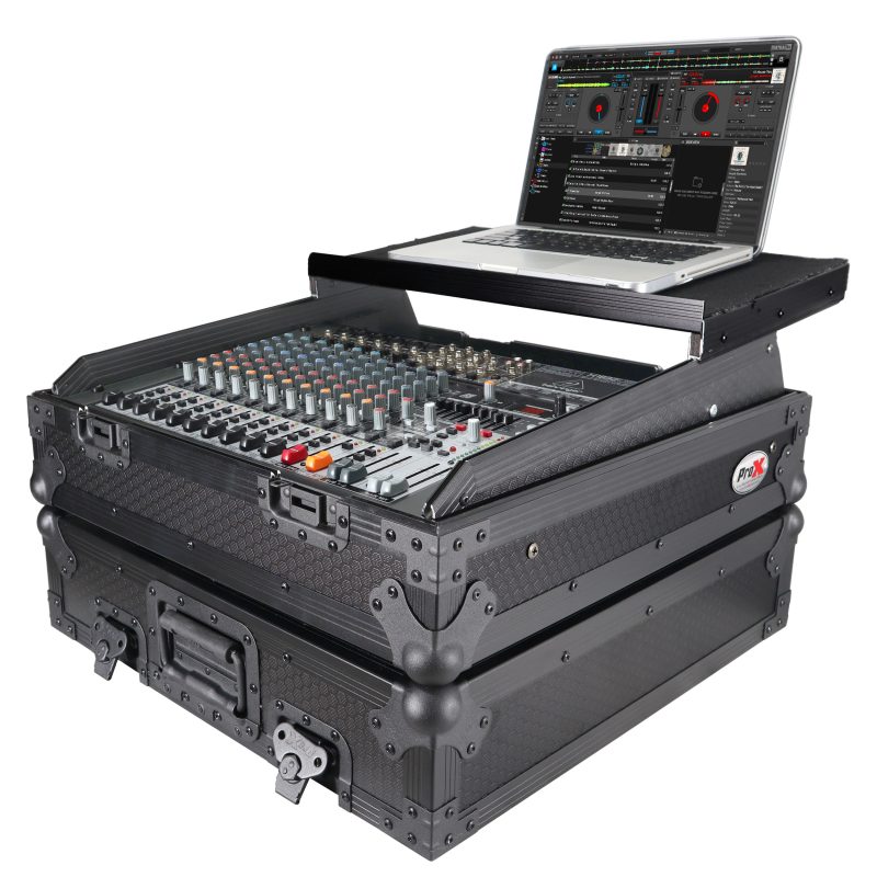 10U Top Mount 19" Slanted Black on Black Mixer Case - Image 2