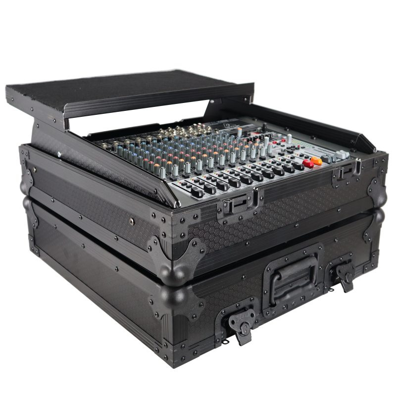 10U Top Mount 19" Slanted Black on Black Mixer Case - Image 6