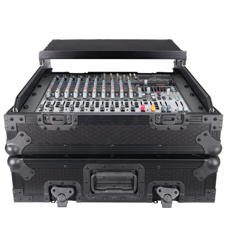 10U Top Mount 19" Slanted Black on Black Mixer Case - Image 8