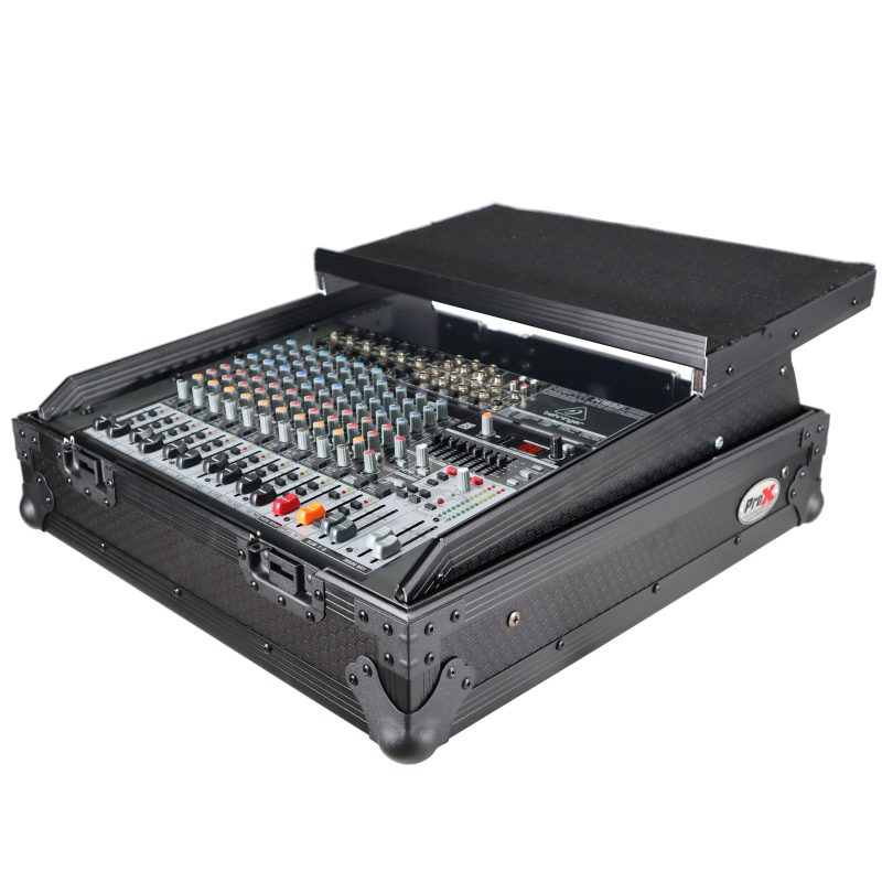 10U Top Mount 19" Slanted Black on Black Mixer Case - Image 12