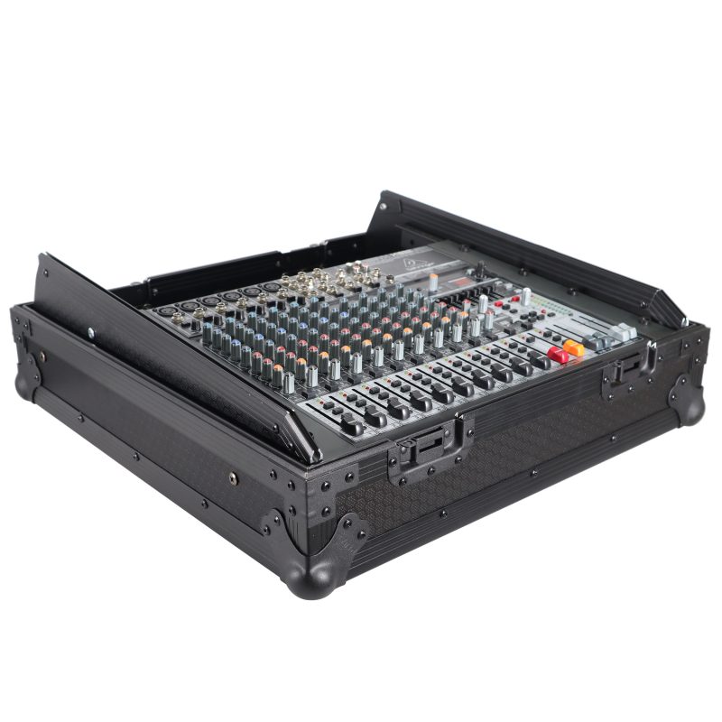 10U Top Mount 19" Slanted Black on Black Mixer Case - Image 13