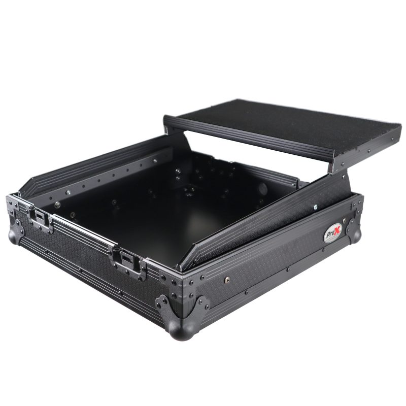 10U Top Mount 19" Slanted Black on Black Mixer Case - Image 15