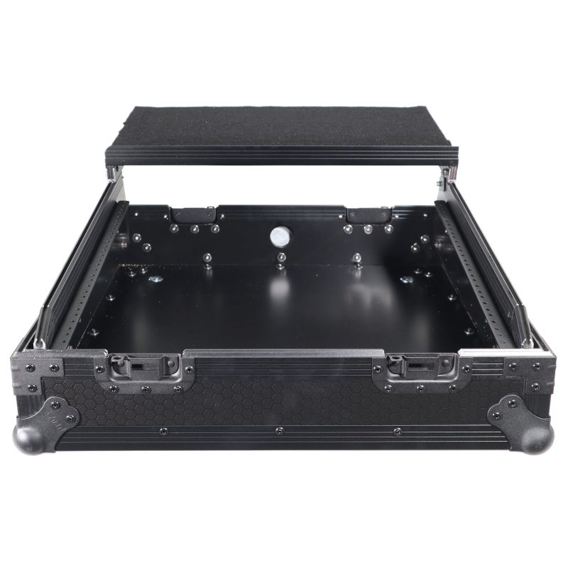 10U Top Mount 19" Slanted Black on Black Mixer Case - Image 16