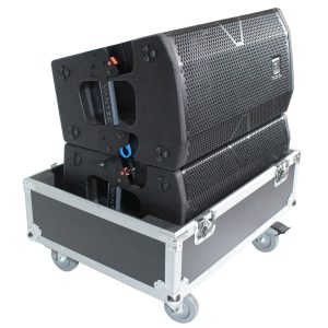 Universal Line Array Speaker Flight Case W-Wheels for 2 Speakers Interior 28x26x20 inch holds RCF HDL 10-A JBL VRX932 - Image 2