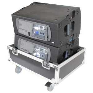 Universal Line Array Speaker Flight Case W-Wheels for 2 Speakers Interior 28x26x20 inch holds RCF HDL 10-A JBL VRX932 - Image 4