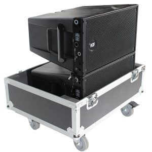 Universal Line Array Speaker Flight Case W-Wheels for 2 Speakers Interior 28x26x20 inch holds RCF HDL 10-A JBL VRX932 - Image 6
