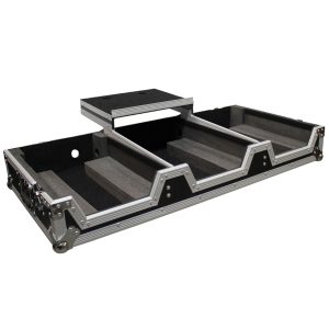 Universal DJ Coffin Case for 10" Mixer & 2 (8.5-9.5") CD Players W/Laptop Shelf & Wheels
